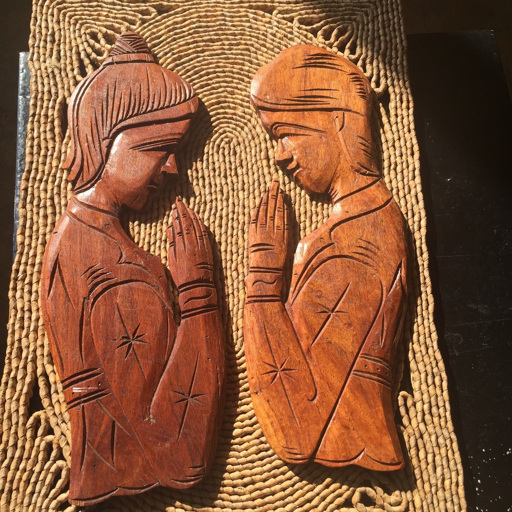 Two wooden Hanukkah figures
